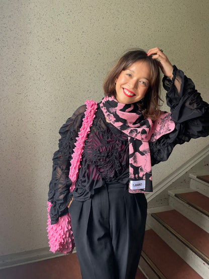 WOOL SCARF BLACK BLOOM