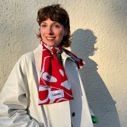 SHORT WOOL SCARF RED TIDE