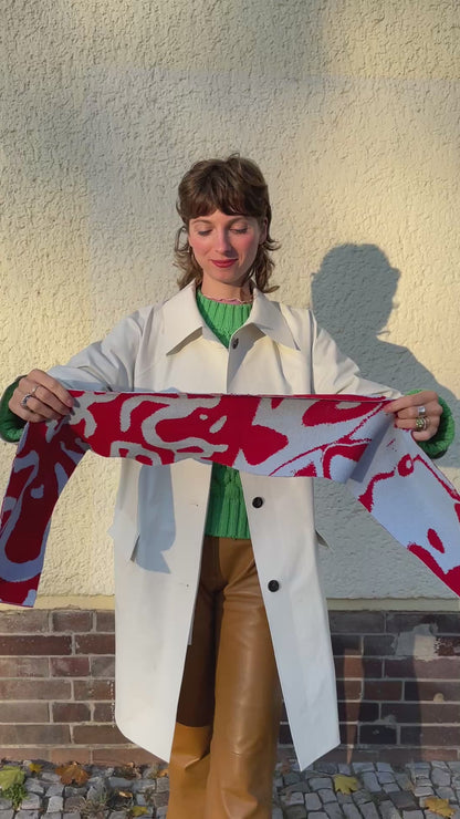 SHORT WOOL SCARF RED TIDE